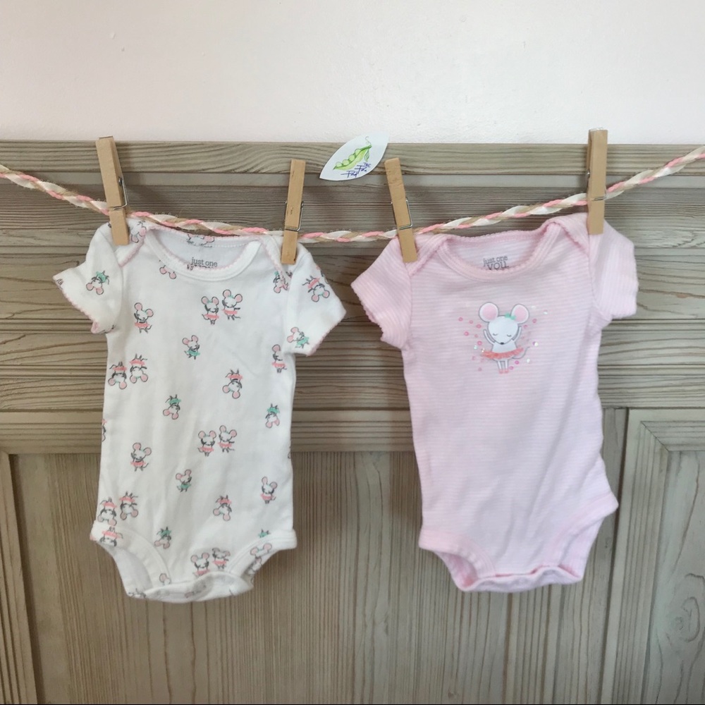 Two Carters ballerina mouse onesie